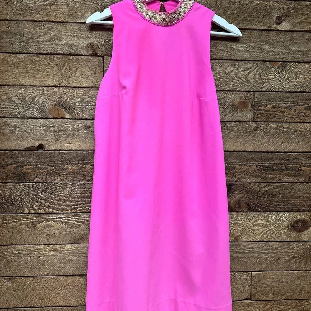 Lilly Pulitzer Hot Pink Embellished Shift Dress | Size 2